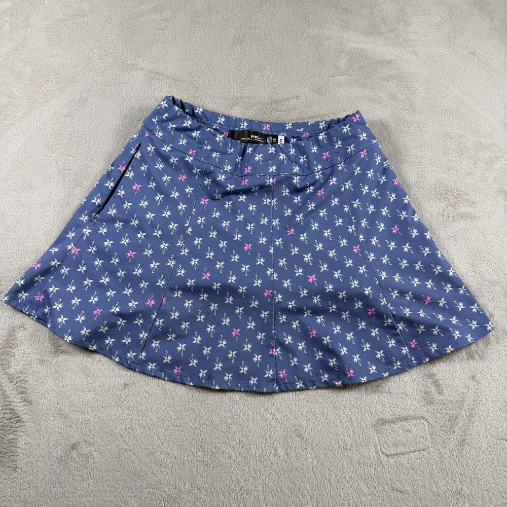 RLX Ralph Lauren Golf Skort Women's Size XXS Blue Palm Tree Print Athletic Skirt